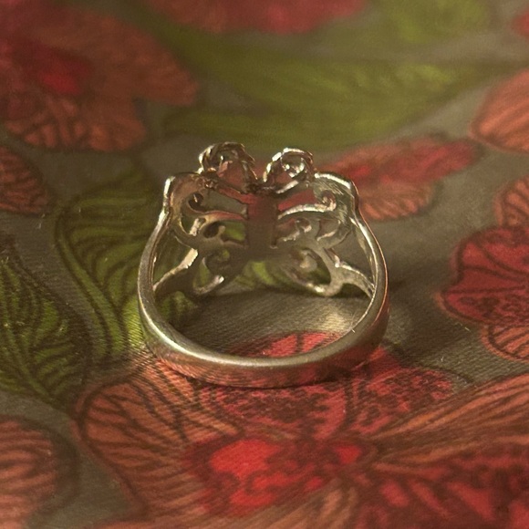•SOLID 925 STERLING SILVER ~FILIGREE 🦋BUTTERFLY RING 🦋 ~ SIZE : 7 - Picture 6 of 11